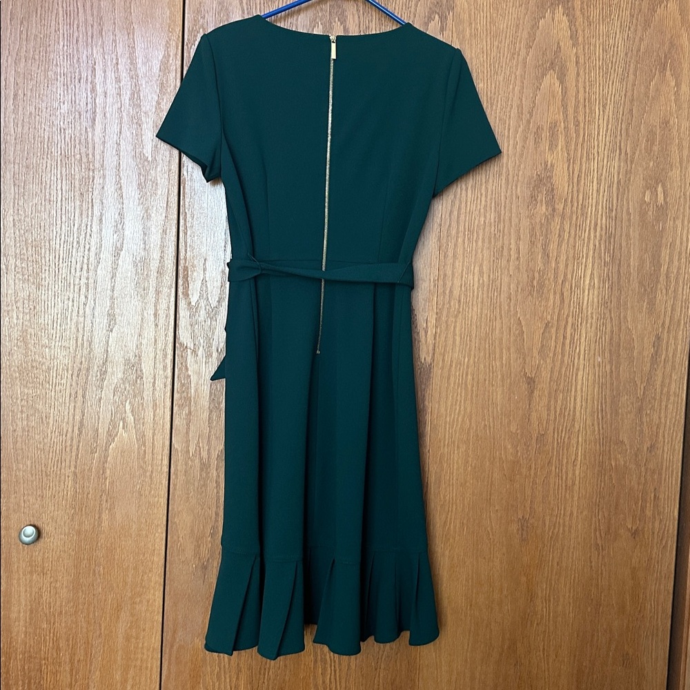 Calvin Klein Dark Green Ruffle Dress - Picture 2 of 2